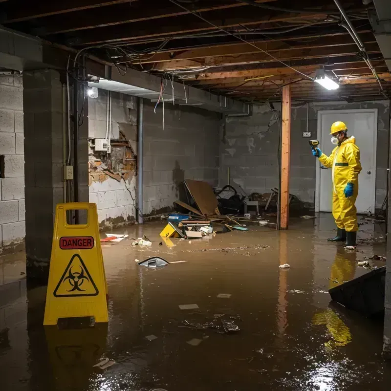 Flooded Basement Electrical Hazard in Flora, IN Property